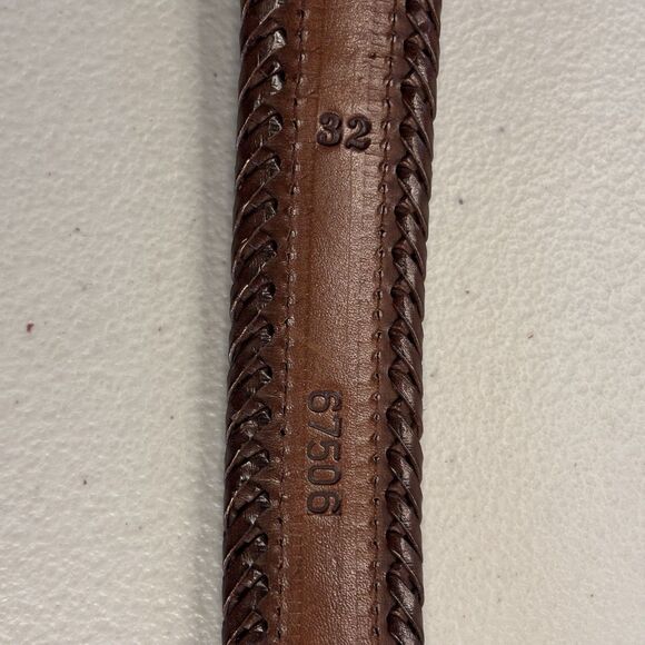 Brighton Santos  Multi Color Canvas Brown Laced Leather Belt  Silver Buckle  32 - Picture 10 of 14